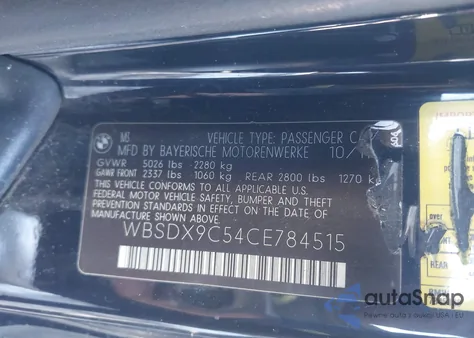 2012 BMW M3 z USA, uszkodzony, nr VIN WBSDX9C54CE784515